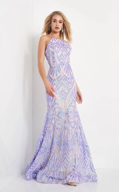 Empire Waist Gown Jovani 03446 Long Halter Formal Prom Dress
