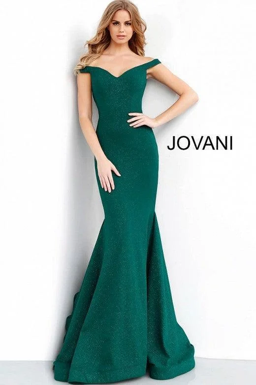 Sophisticated Maxi Dress Jovani 55187 Long Off Shoulder Prom Dress