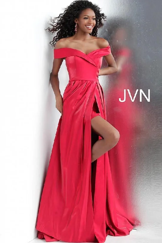 Unique Cocktail Dress Jovani 64244 Long Off Shoulder Prom Dress
