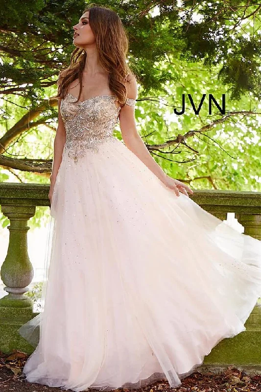 Winter Ball Gown Jovani 58403 Long Off Shoulder Prom Gown