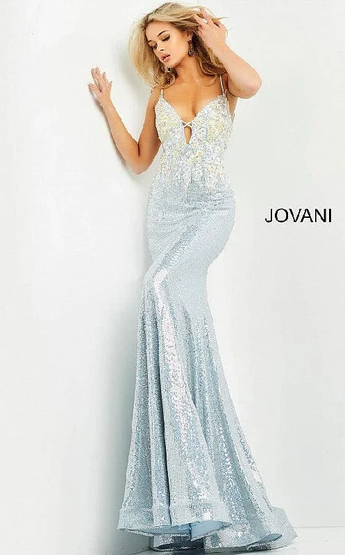 Whimsical Evening Gown Jovani 06226 Long Sequin Prom Dress