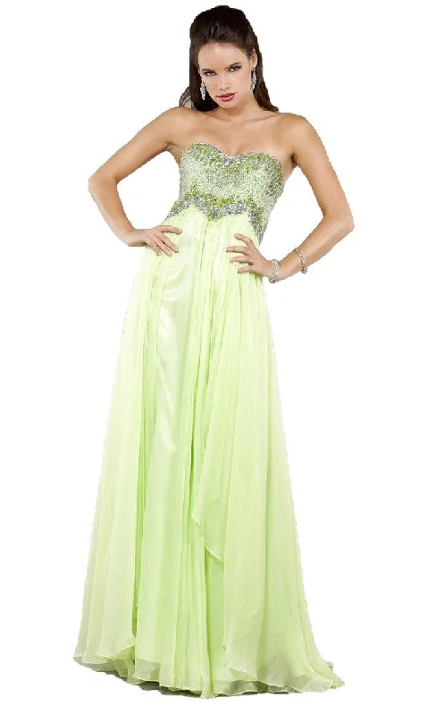 Artistic Embroidered Dress Jovani 1920 Long Strapless Formal Chiffon Dress
