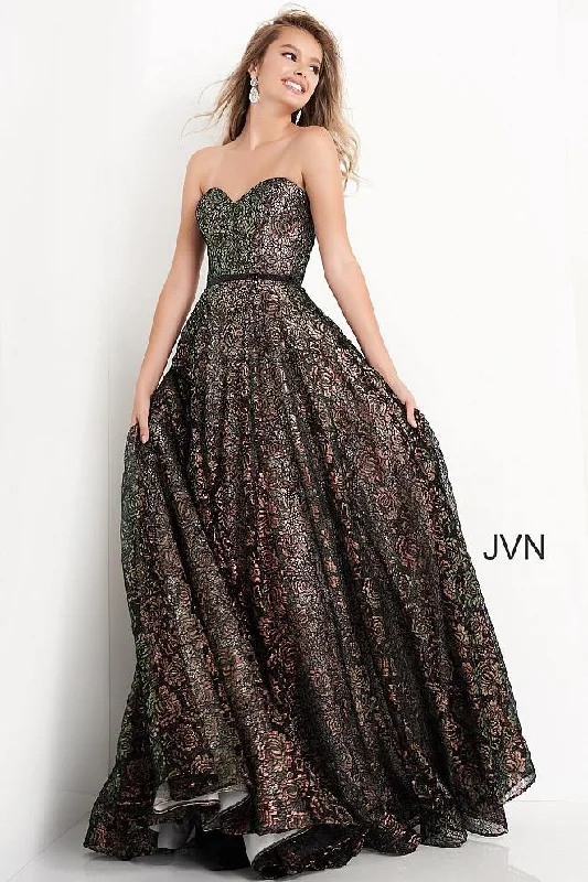 Draped Satin Gown Jovani 02324 Long Strapless Prom Dress