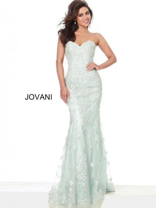 Mermaid Cut Dress Jovani 60432 Long Strapless Prom Formal Dress