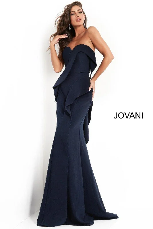 Fancy Embellished Dress Jovani 4466 Long Formal Strapless Evening Dress