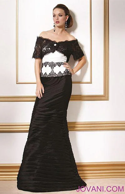 Beautiful Floor-Length Dress Jovani 71673 Off Shoulder Long Prom Dress