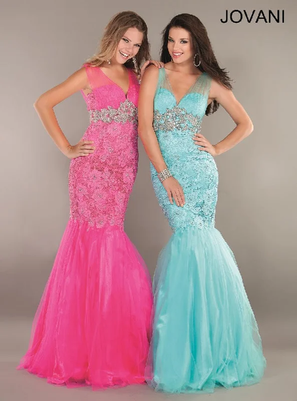 Chic Satin Dress Jovani 158908 Prom Long Formal Mermaid Dress