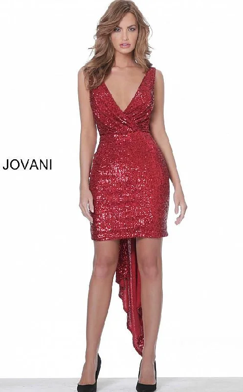 Dazzling Evening Dress Jovani 03855 Short Sleeveless Sequins cocktail Dress