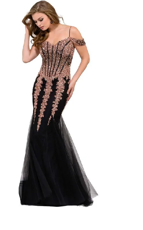 Metallic Formal Dress Jovani 51115 Sequin Long Formal Evening Gown