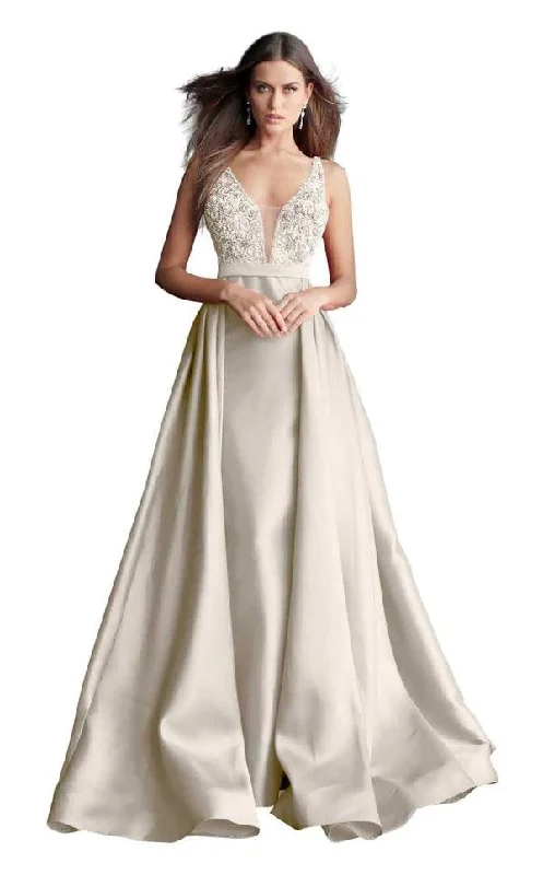 Empire Waist Gown Jovani 60016 Sleeveless A Line Gown