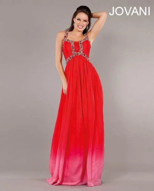 Burgundy Maxi Dress Jovani 4980 Sleeveless Beaded Waist Long Formal Gown