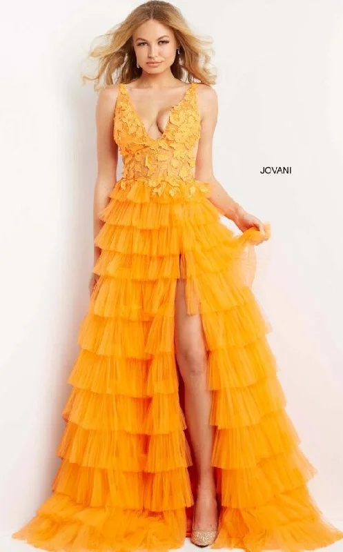 Trendy Party Dress Jovani 08239 Sleeveless Layered Long Prom Dress