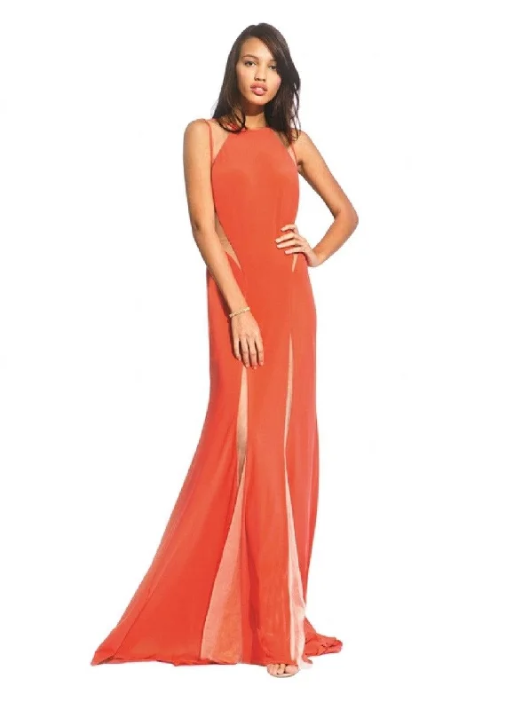 Brocade Formal Dress Jovani 762 Sleeveless Long Formal Prom Gown