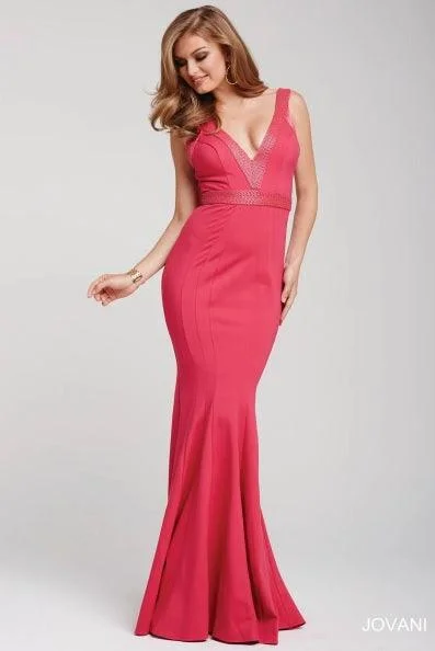 Glittering Evening Gown Jovani 28718 Sleeveless Long Prom Gown