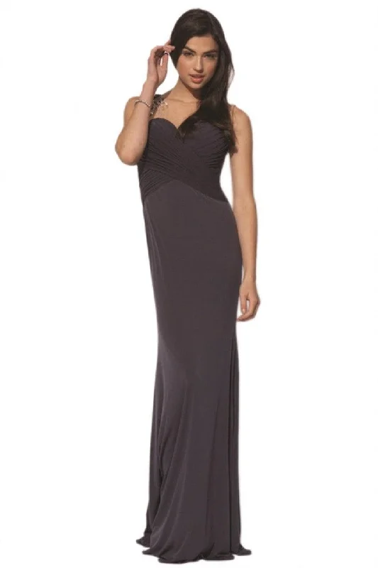 Ruched Velvet Dress Jovani 90639 Sleeveless Long Prom Gown