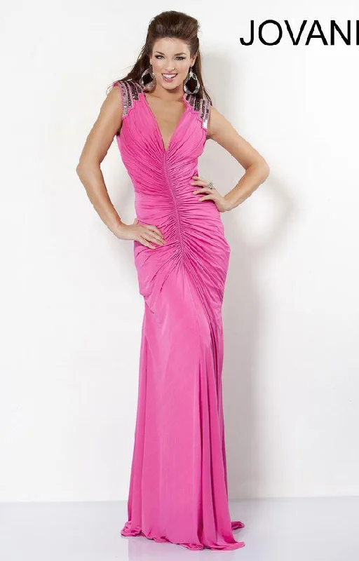 Elegant Beaded Dress Jovani 4810 Sleeveless Long Sexy Dress
