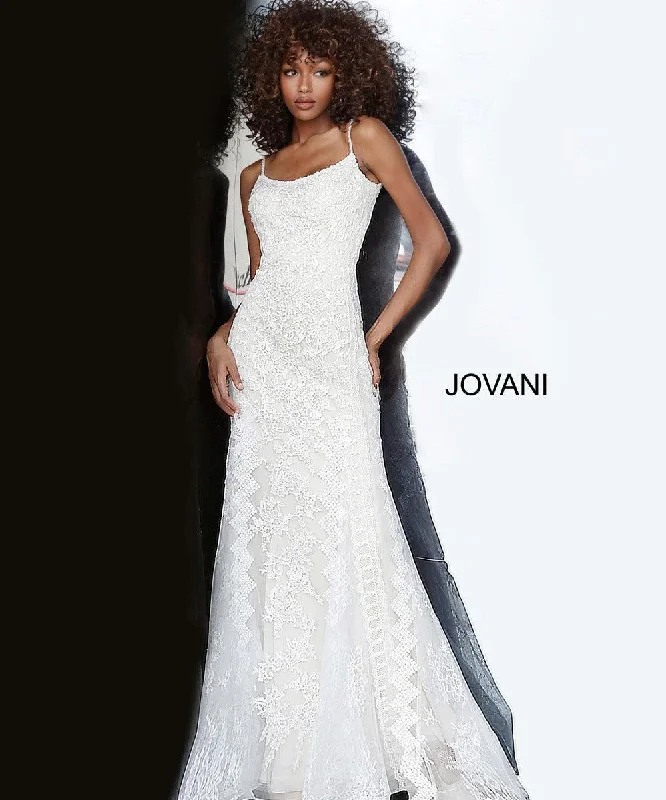 Satin Mermaid Dress Jovani 00862 Spaghetti Straps Long Prom Dress
