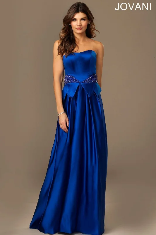 Hollywood-Inspired Gown Jovani 20106 Strapless A-line Long Prom Dress
