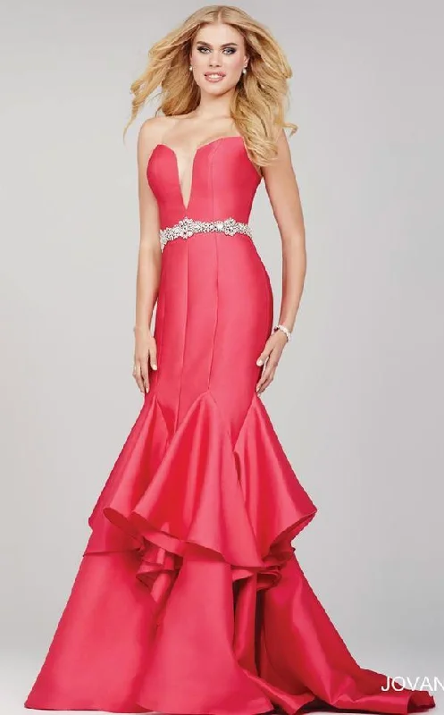 Elegant Wedding Gown Jovani 29370 Strapless Long Formal Prom Dress