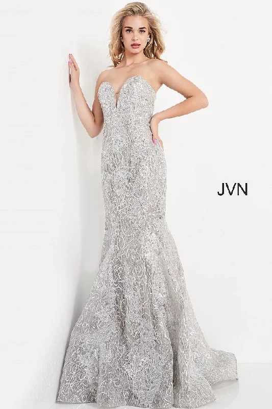 Sparkly Mermaid Dress Jovani 06473 Strapless Long Formal Prom Dress