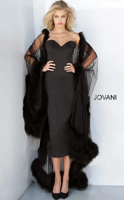 Timeless Satin Dress Jovani 02010 Tea Length Mother of the Bride Dress