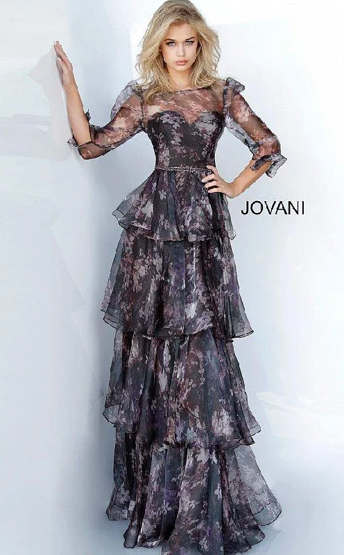Statement Prom Dress Jovani 2621 Long Formal Floral Dress