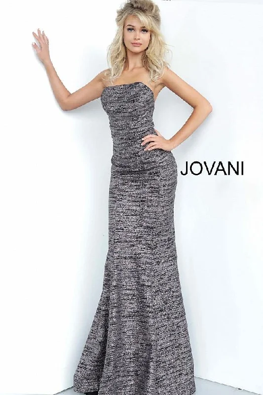 Pearl Embellished Gown Jovani 1846 Long Prom Dress