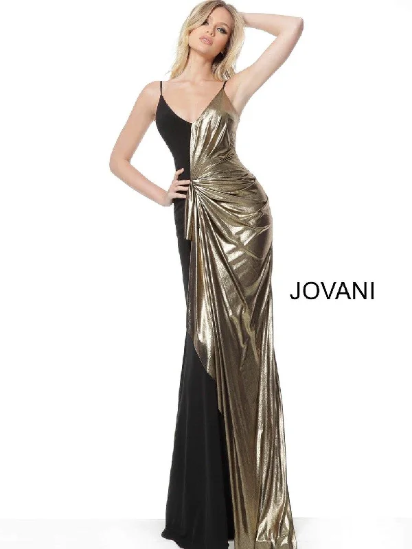 Fancy Beaded Gown Jovani 1700 Long Two Tone Prom Dress