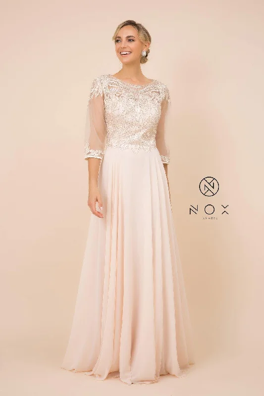 Applique Gown Lace Applique Chiffon Long Gown Formal