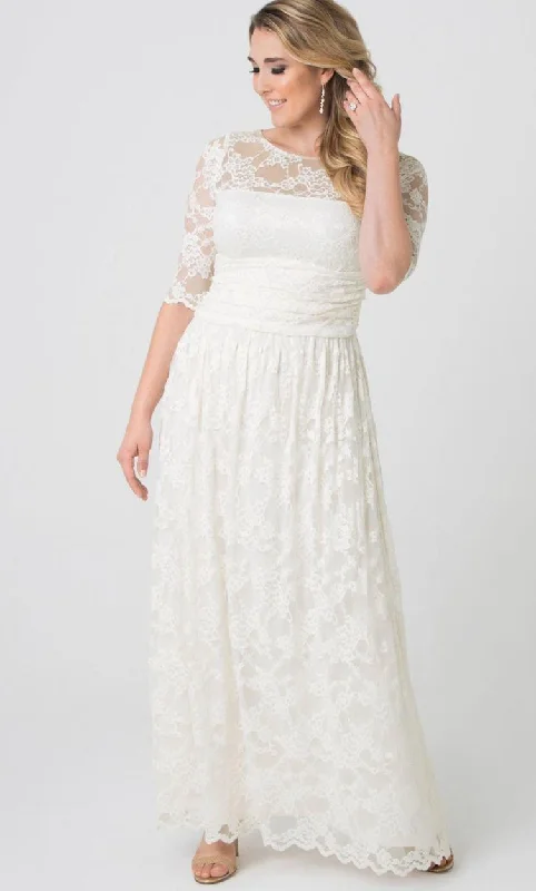 Modern Tulle Dress Kiyonna Long Lace Illusion Wedding Gown