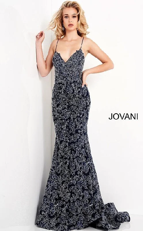 Trendy Evening Gown Jovani 06591 Lace Spaghetti Strap Prom Dress