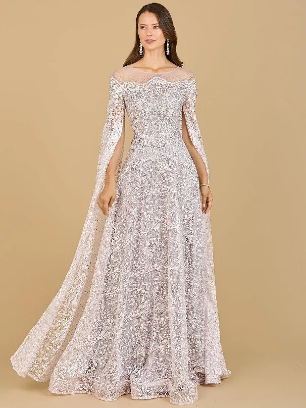 Cinderella Style Dress Lara Dresses 29454 Long Cape Sleeve Evening Gown