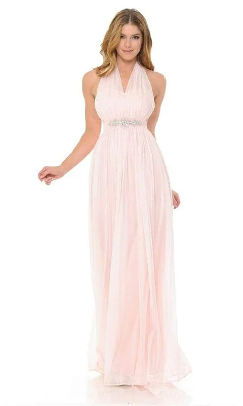 Fashionable Formal Dress Lenovia 5201 - Plunging Halter A-Line Prom Dress