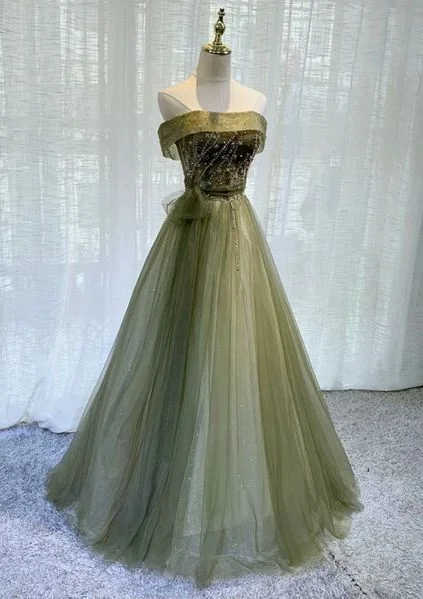 Lavish Evening Gown Light Green Tulle Scoop Long Party Gown, Green Bridesmaid Dress,DS4230 Lavish Evening Gown Light Green Tulle Scoop Long Party Gown, Green Bridesmaid Dress,DS4230