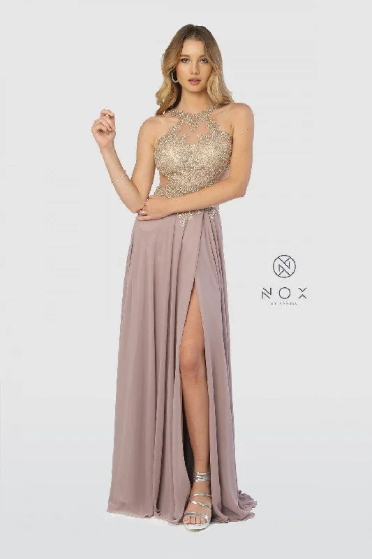Asymmetrical Gown Long Evening Gown Open Back Prom Dress Tan Gold