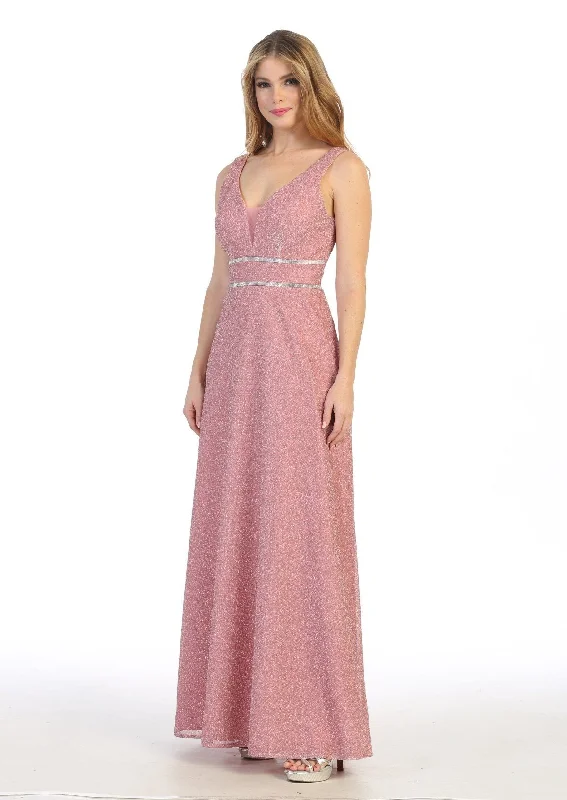 Gorgeous Party Dress Long Sleeveless A-line Metallic Dress by Celavie 6495L