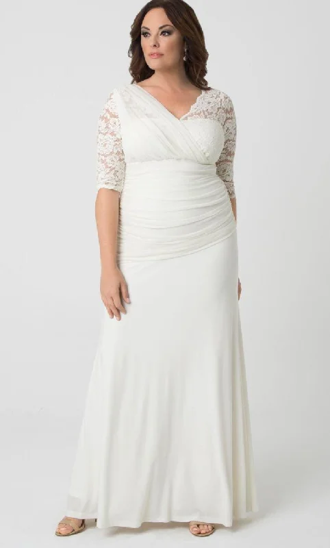 Draped Satin Gown Kiyonna Long Wedding Dress Formal