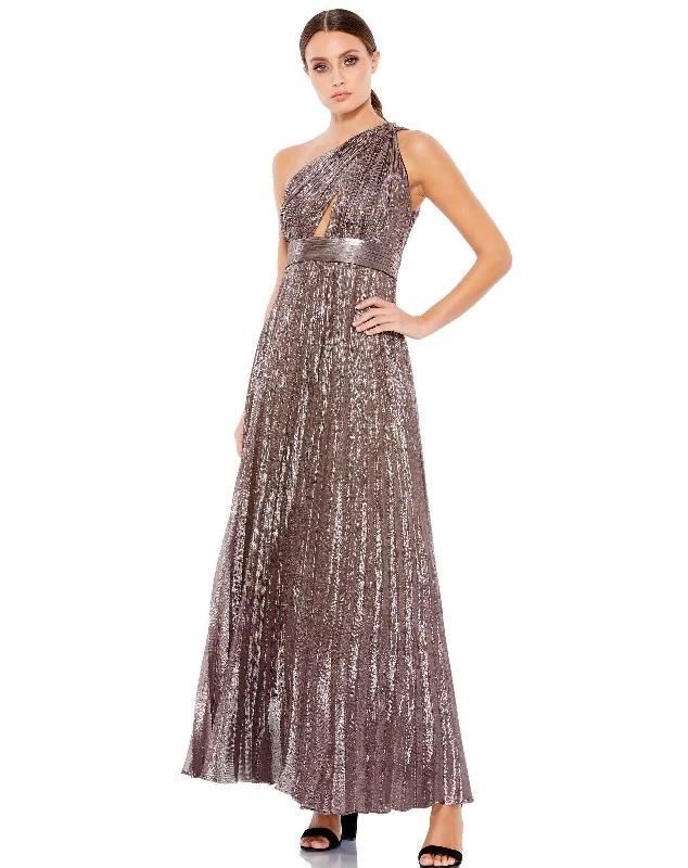 Polished Formal Dress Mac Duggal 2149 Prom Long Metallic One Shoulder Gown