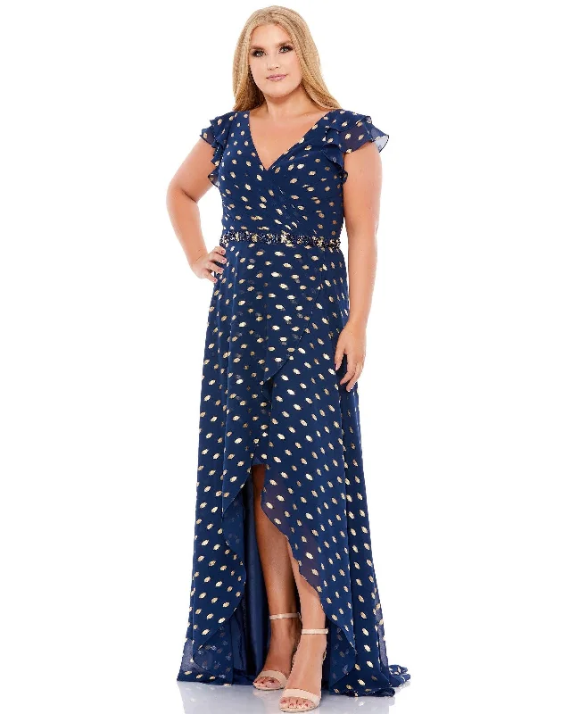 Sophisticated Maxi Dress Mac Duggal 49309 High Low Plus Size Formal Dress Sale
