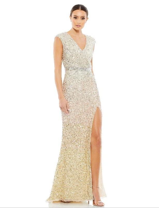 Showstopper Dress Mac Duggal 5489 Long Cap Sleeve Formal Evening Gown