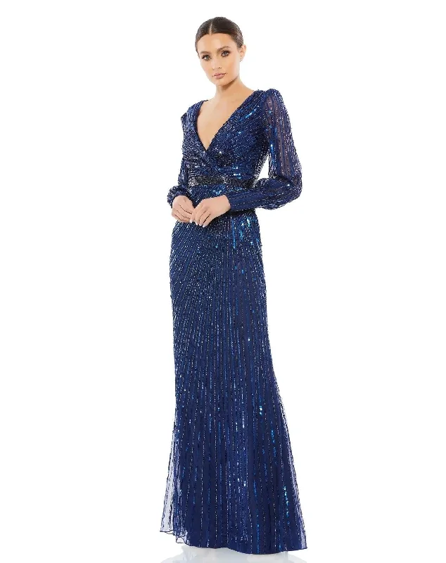 Whimsical Evening Gown Mac Duggal 5501 Long Formal Beaded Evening Dress