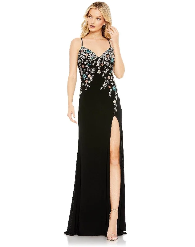 Rhinestone Embellished Dress Mac Duggal 42006 Long Formal Beaded Prom Dress