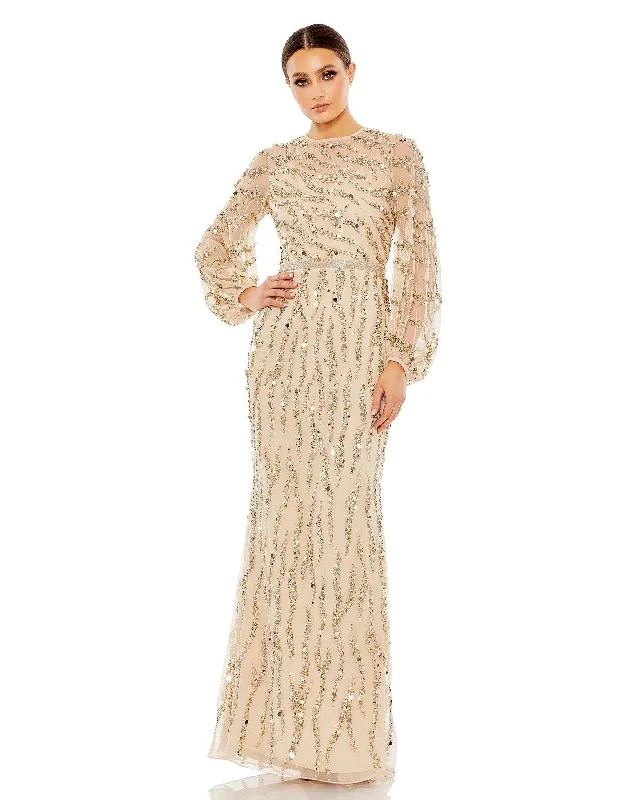 Tulle Skirt Dress Mac Duggal 93789 Long Formal Beaded Trumpet Dress