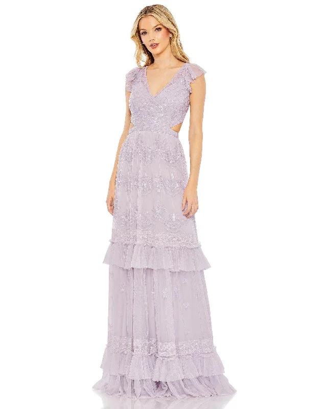 Exquisite Couture Dress Mac Duggal 9167 Long Formal Cap Sleeve Dress