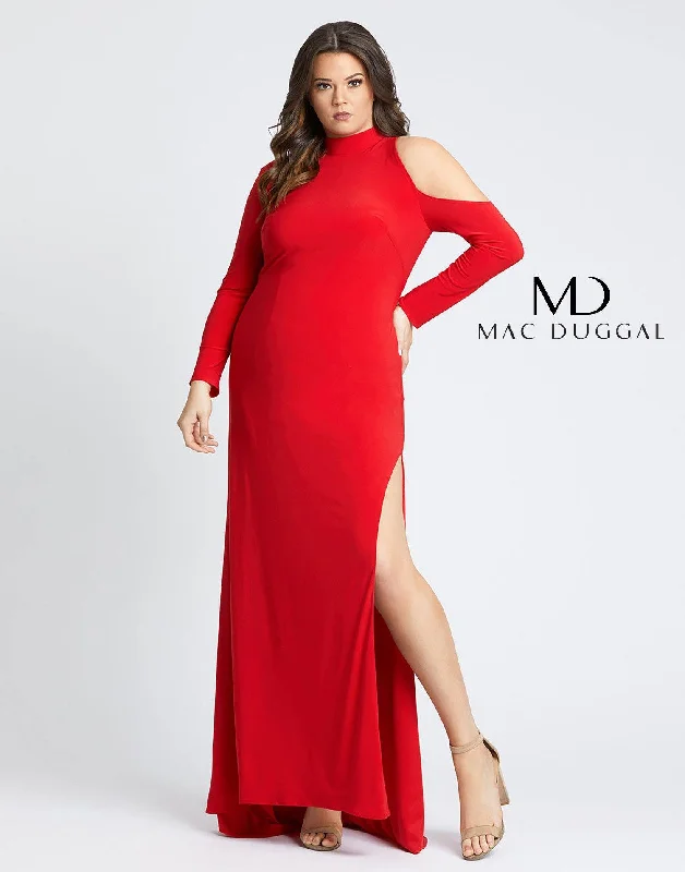 Stunning Silk Gown Mac Duggal 55288 Long Formal Plus Size Fitted Dress Sale