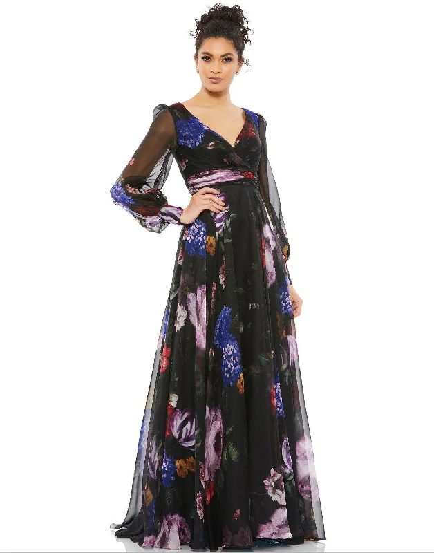 Trendy Evening Gown Mac Duggal 67872 Long Mother of Bride Floral Dress