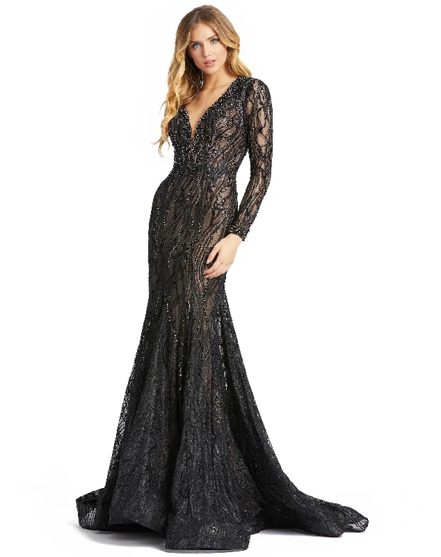 Floral Beaded Gown Mac Duggal 79291 Long Mother of the Bride Dress