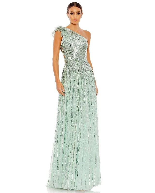 Whimsical Evening Gown Mac Duggal 5565 Long One Shoulder Formal Dress
