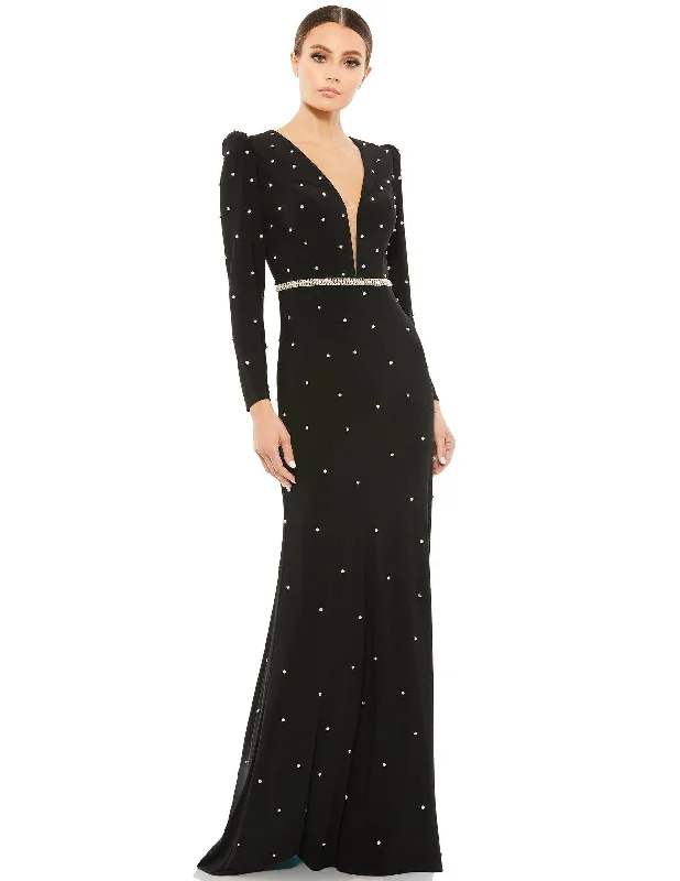 Luxe Embroidered Gown Mac Duggal 67874 Long Sleeve Formal Beaded Dress