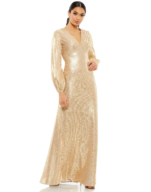 Pearl Embellished Gown Mac Duggal 26650 Long Sleeve Formal Evening Dress